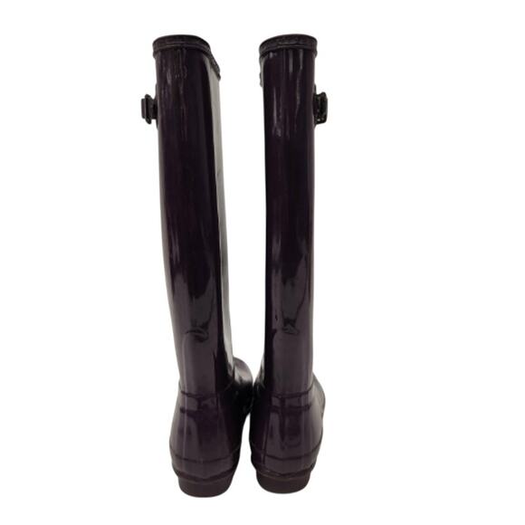 Hunter Original Tall Purple Rain Boots Gloss Size 8 - Picture 4 of 6